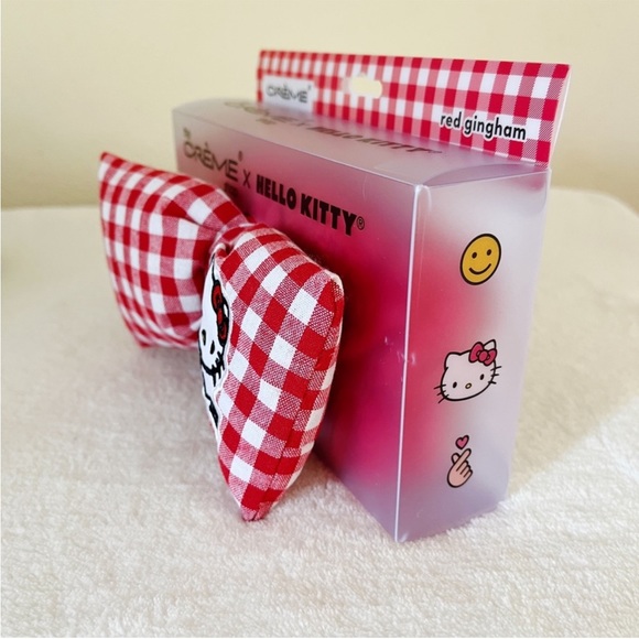 Hello Kitty x the Creme Shop Plush Spa Headband Limited Edition Red Gingham - Picture 5 of 5